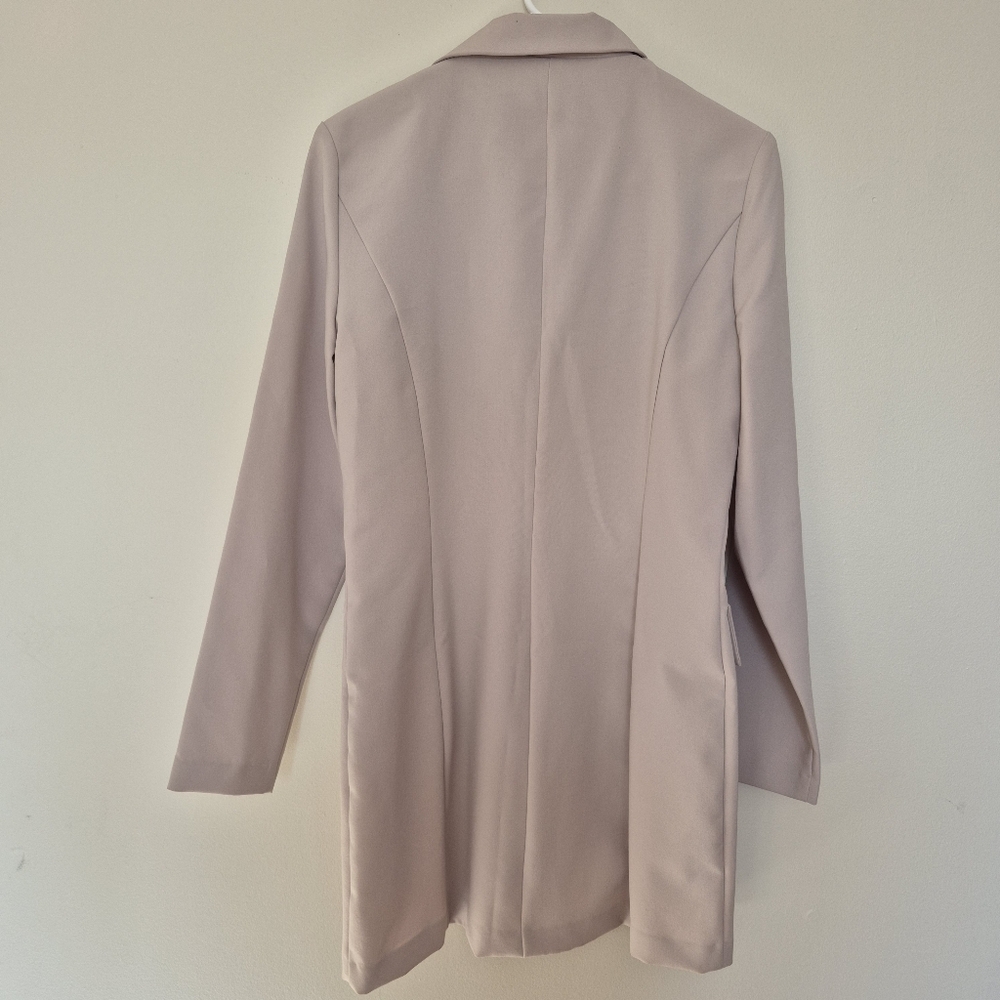 NWT 90s Daniel Laurent Women's Preppy Beige Vintage Longline Blazer Size S - Picture 8 of 9